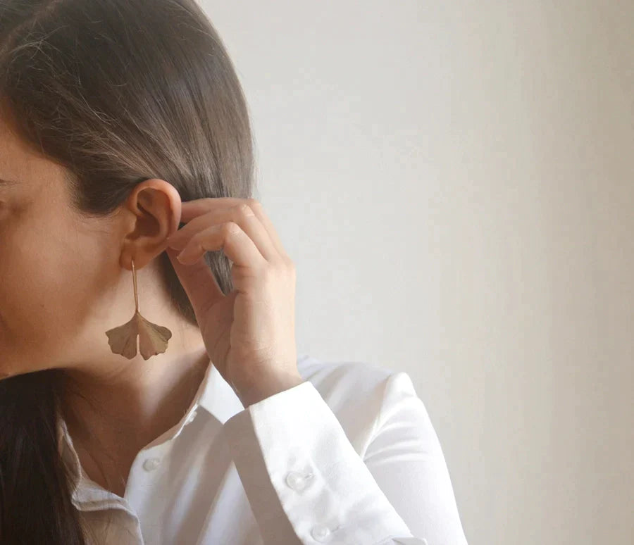 Ginko Earrings 24k Gold plated sterling silver by Telma Mota - Premium Earrings at Bling Box - Just $133 Shop now at Bling Box Earrings, Everyday, Featured, Statement, Telma Mota