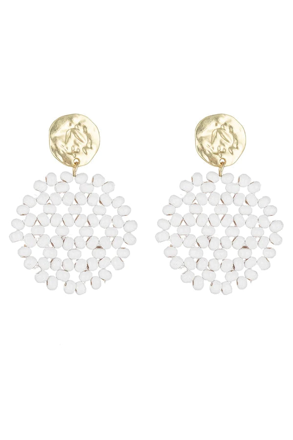 White Seed Bead Earrings by Eye Candy Los Angeles - Premium Earrings at Bling Box - Just $65 Shop now at Bling Box Earrings, Eye Candy Los Angeles, Statement
