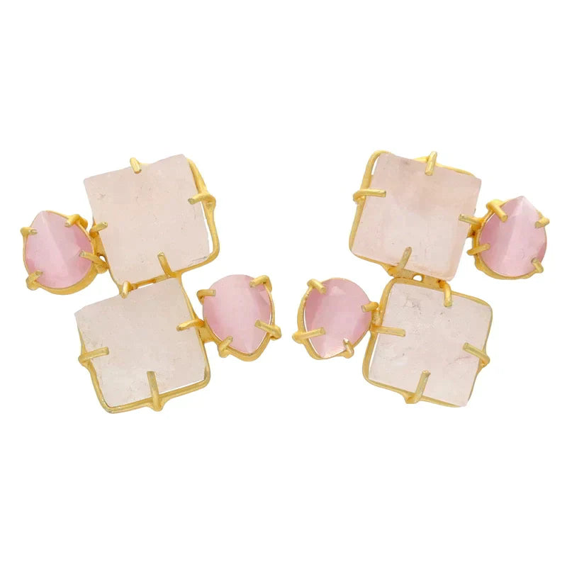 Iuna Rosa Pink Earrings by ACUS - Premium Earrings at Bling Box - Just $66 Shop now at Bling Box ACUS, Earrings, Statement