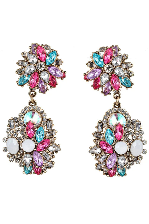 Art Gala Hot Pink and Blue Earrings by Eye Candy Los Angeles - Premium Earrings at Bling Box - Just $65 Shop now at Bling Box Bling, Earrings, Eye Candy Los Angeles, Statement