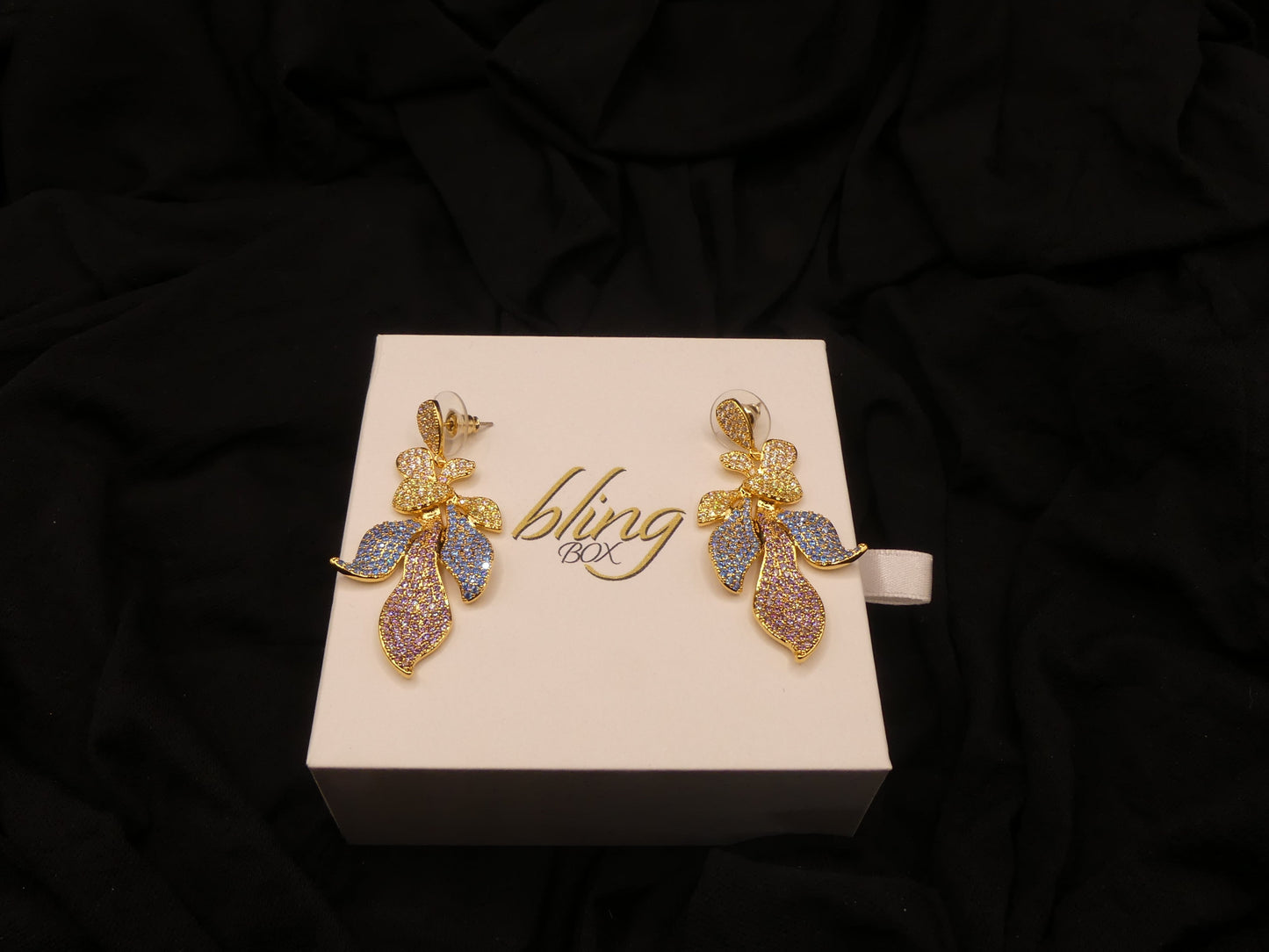 Emma Floral Drop Earrings by Eye Candy Los Angeles - Premium Earrings at Bling Box - Just $98 Shop now at Bling Box Bling, Earrings, Eye Candy Los Angeles, Featured, Statement
