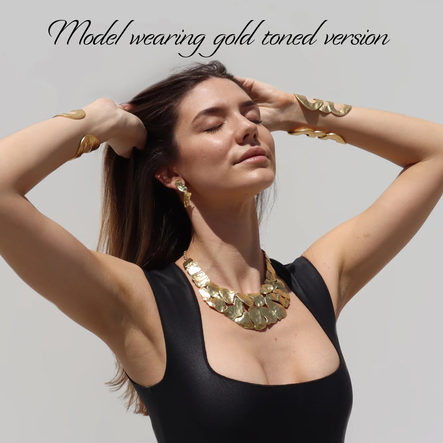 Mixed Metal Cobblestone Necklace - 24k Gold plated by Karine Sultan - Premium Necklaces at Bling Box - Just $132 Shop now at Bling Box Featured, Karine Sultan, Necklaces, Statement