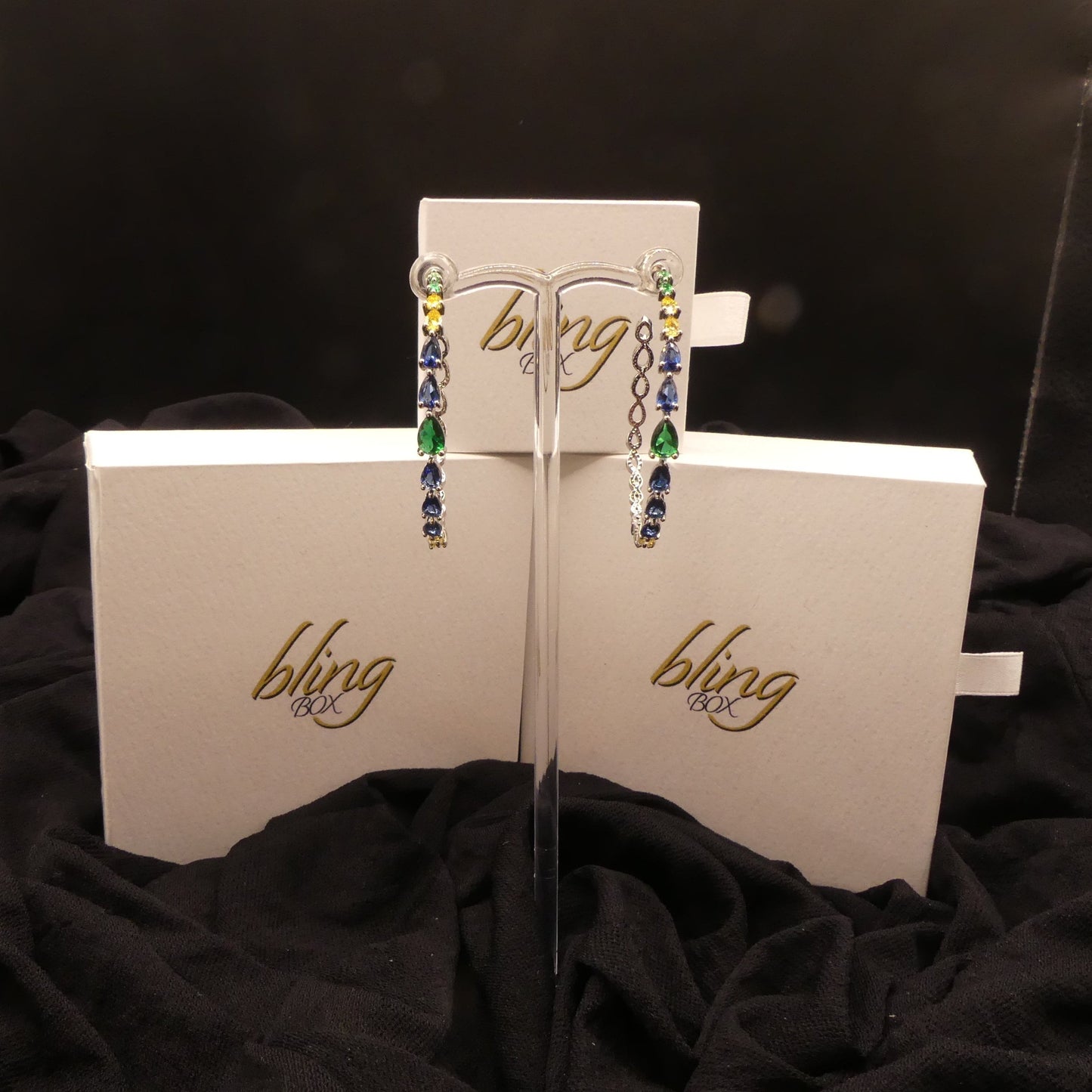 Veena CZ coloured hoops by Eye Candy Los Angeles - Premium Earrings at Bling Box - Just $47 Shop now at Bling Box Bling, Earrings, Eye Candy Los Angeles