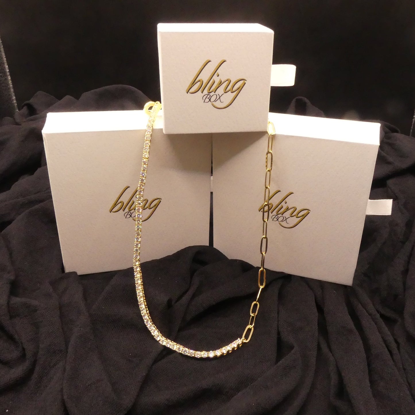 Courtney Necklace - Cubic Zirconia and 18k Gold plated Chain - Premium Necklaces at Bling Box - Just $195 Shop now at Bling Box Bling, Necklaces, Trove