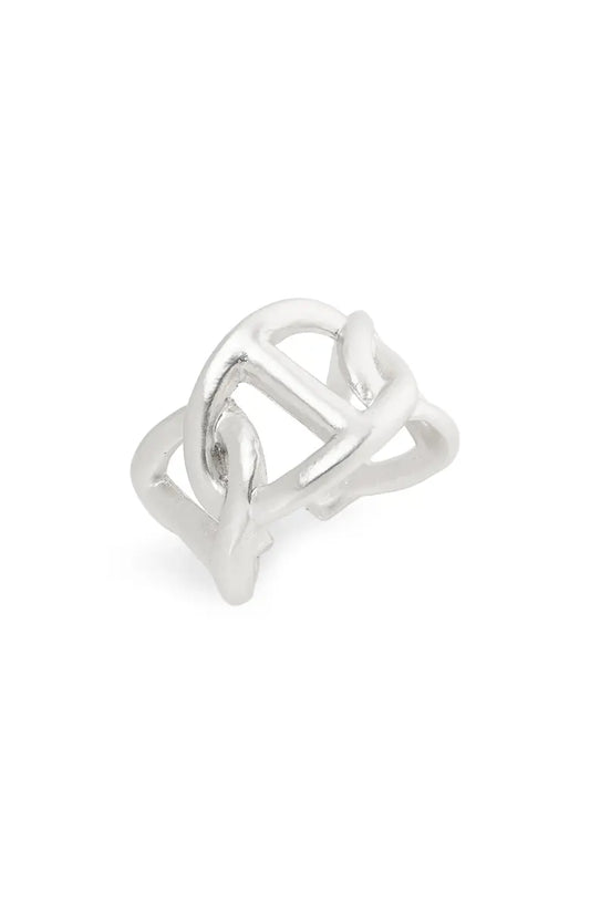 Oversized Link Adjustable Ring - Sterling Silver plated by Karine Sultan - Premium Rings at Bling Box - Just $50 Shop now at Bling Box Everyday, Karine Sultan, Rings, Statement