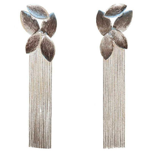 Wallflower Earrings with Silver Fringes by ACUS - Premium Earrings at Bling Box - Just $68 Shop now at Bling Box ACUS, Bling, Earrings, Statement