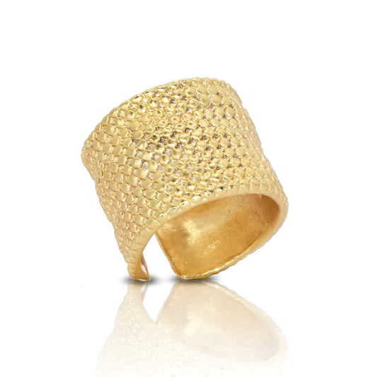 Chainmail Adjustable Ring - 24k Gold plated by Karine Sultan - Premium Rings at Bling Box - Just $48 Shop now at Bling Box Everyday, Featured, Karine Sultan, Rings, Statement