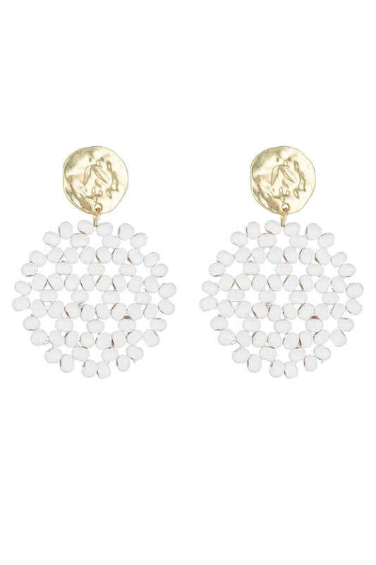 White Seed Bead Earrings by Eye Candy Los Angeles - Premium Earrings at Bling Box - Just $65 Shop now at Bling Box Earrings, Eye Candy Los Angeles, Statement