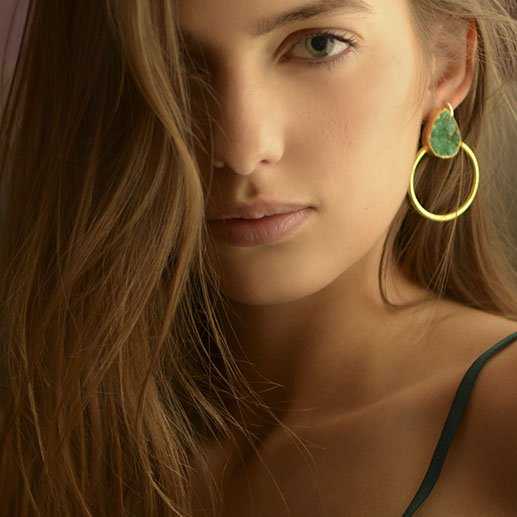 Green big clearance earrings