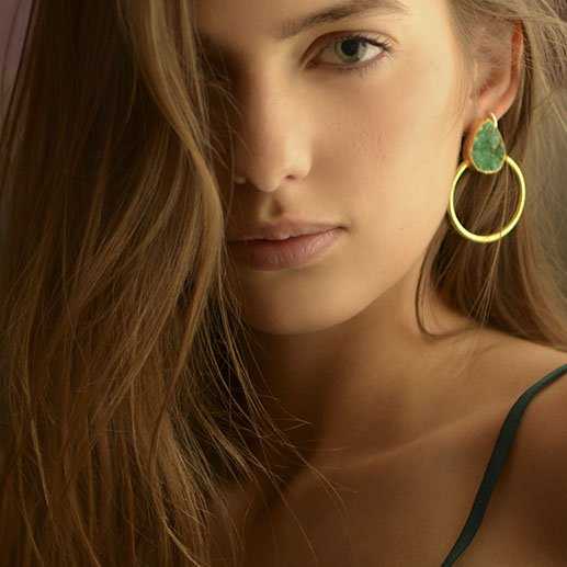 Diwa Big Green Earrings by ACUS - Premium Earrings at Bling Box - Just $65 Shop now at Bling Box ACUS, Bling, Earrings, Featured, Statement