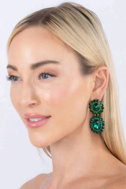 Aline Green Cubic Zirconia Earrings by Eye Candy Los Angeles - Premium Earrings at Bling Box - Just $72 Shop now at Bling Box Bling, Earrings, Eye Candy Los Angeles, Statement