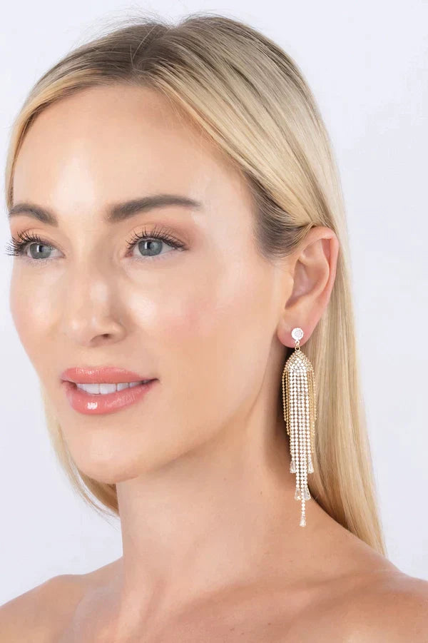 Celeste Fringe Drop Earrings by Eye Candy Los Angeles - Premium Earrings at Bling Box - Just $79 Shop now at Bling Box Bling, Earrings, Eye Candy Los Angeles, Statement