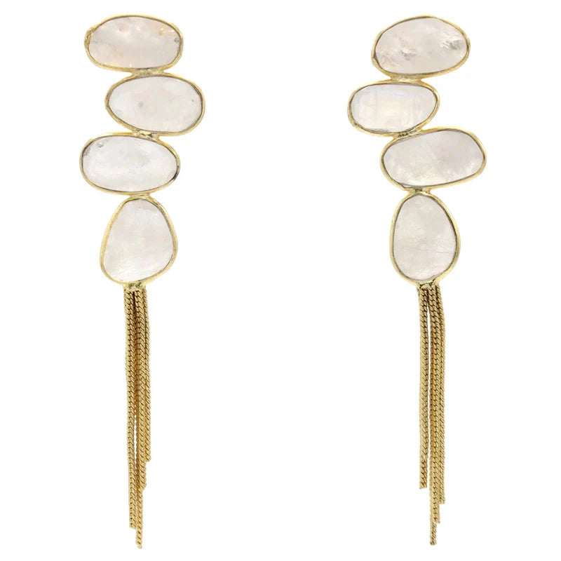 Geniqui Moonstone Earrings by ACUS - Premium Earrings at Bling Box - Just $75 Shop now at Bling Box ACUS, Earrings, Statement