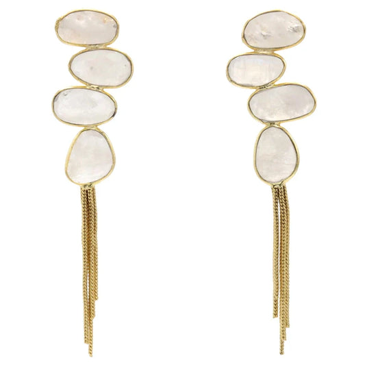 Geniqui Moonstone Earrings by ACUS - Premium Earrings at Bling Box - Just $70 Shop now at Bling Box ACUS, Earrings, Statement