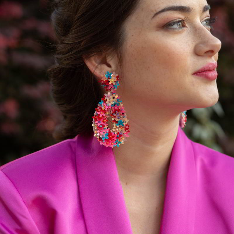 Occeanis Pink & Blue Nagar Earrings by ACUS - Premium Earrings at Bling Box - Just $30 Shop now at Bling Box ACUS, Earrings, Statement