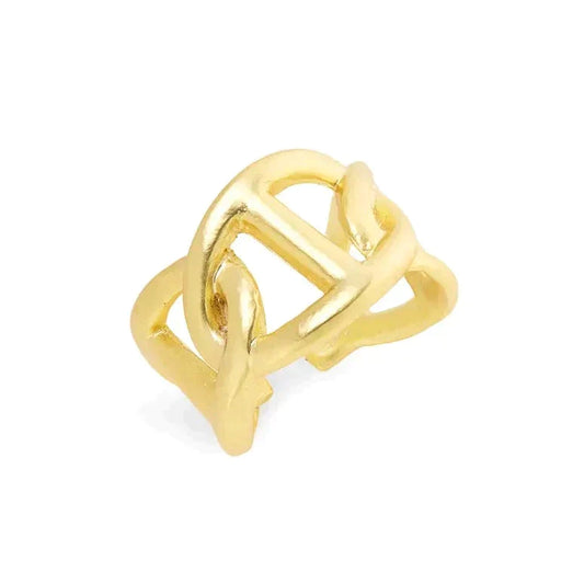 Oversized Link Adjustable Ring - 24k Gold plated by Karine Sultan - Premium Rings at Bling Box - Just $50 Shop now at Bling Box Everyday, Karine Sultan, Rings, Statement