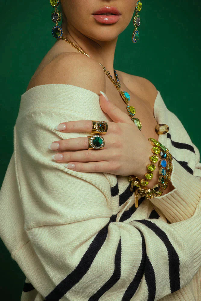 Jacci Adjustable Ring in Green Volcano by TOVA - Premium Ring at Bling Box - Just $79 Shop now at Bling Box Bling, Featured, Rings, Statement, TOVA