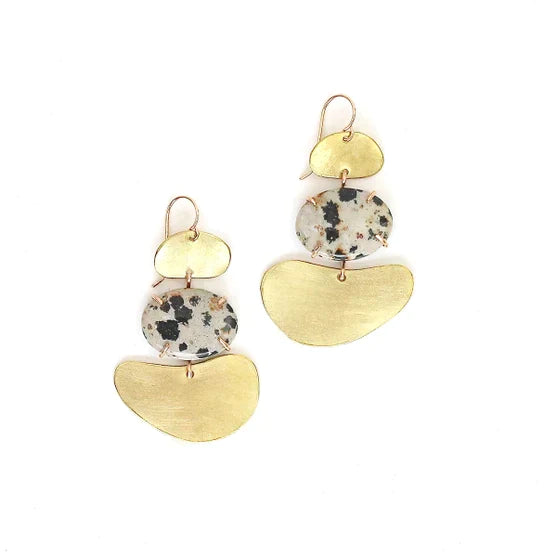 Dalmation Jasper Puddle 14k Gold filled earrings by Alana Douvros - Premium Earrings at Bling Box - Just $172 Shop now at Bling Box Alana Douvros, Earrings, Featured, Statement