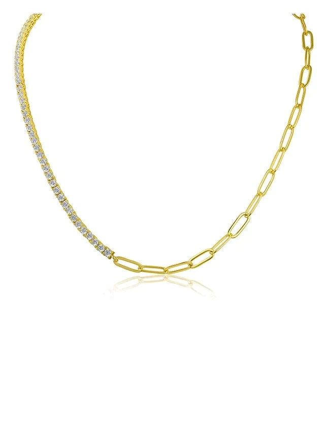 Courtney Necklace - Cubic Zirconia and 18k Gold plated Chain - Premium Necklaces at Bling Box - Just $195 Shop now at Bling Box Bling, Necklaces, Trove