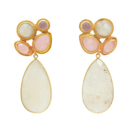 Pink Stick and Moonstone Earrings by ACUS - Premium Earrings at Bling Box - Just $88 Shop now at Bling Box ACUS, Earrings, Statement