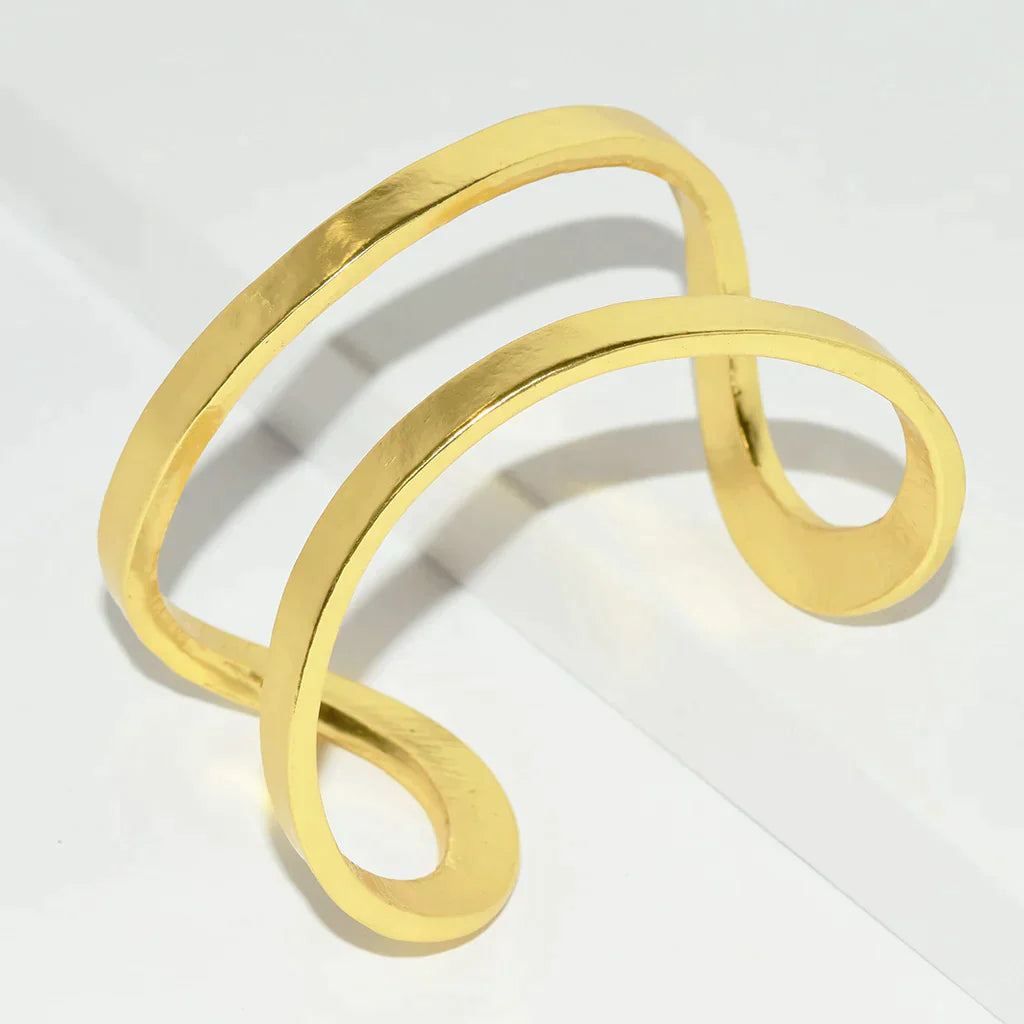 Minimalist Split Adjustable Cuff - 24k Gold plated by Karine Sultan - Premium Bracelets at Bling Box - Just $114 Shop now at Bling Box Bracelets, Everyday, Karine Sultan, Statement