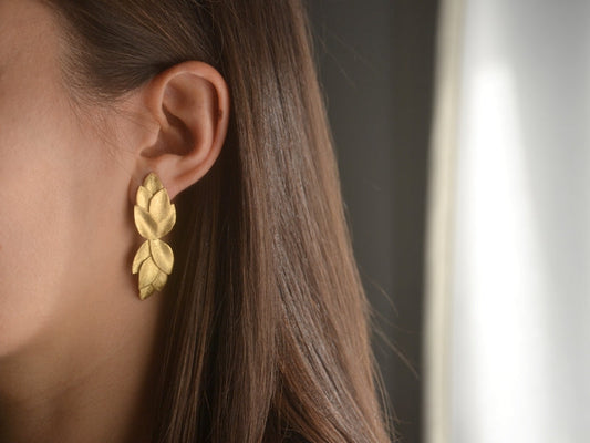 Folhas Earrings 24k Gold plated sterling silver by Telma Mota - Premium Earrings at Bling Box - Just $157 Shop now at Bling Box Earrings, Everyday, Statement, Telma Mota