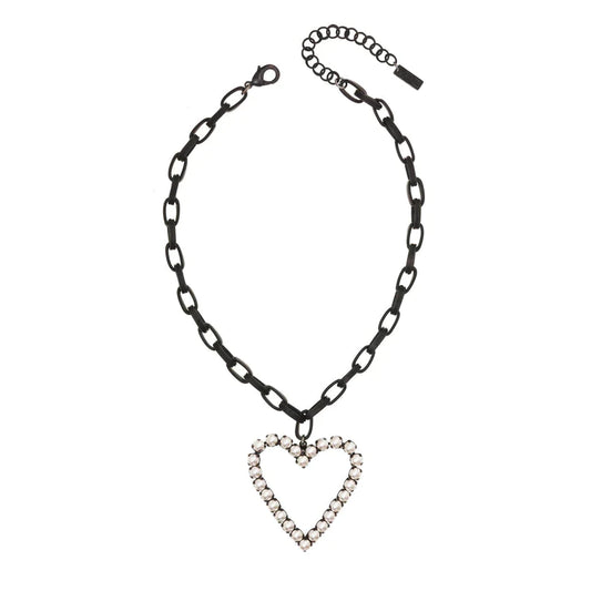 Pearl Heart II Necklace by TOVA - Premium Necklaces at Bling Box - Just $157 Shop now at Bling Box Necklaces, Statement, TOVA
