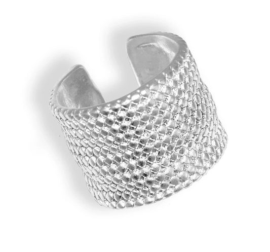 Chainmail Adjustable Ring - Sterling Silver plated by Karine Sultan - Premium Rings at Bling Box - Just $46 Shop now at Bling Box Everyday, Karine Sultan, Rings, Statement