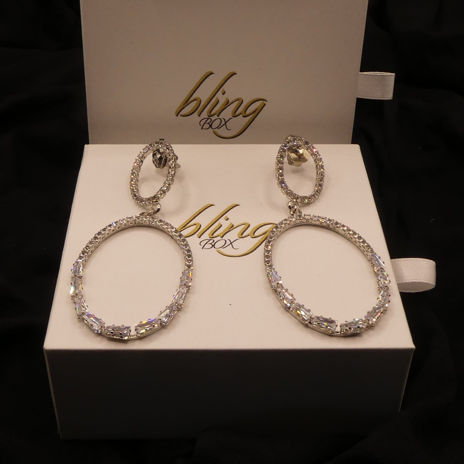 Double Oval Drop Earrings - Premium Earrings at Bling Box - Just $179 Shop now at Bling Box Bling, Earrings, Statement, Trove