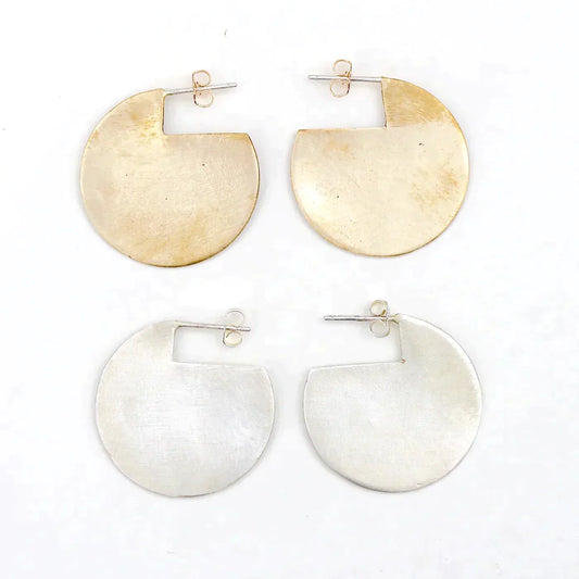 Yellow Bronze Disc Studs by Alana Douvros - Premium Earrings at Bling Box - Just $105 Shop now at Bling Box Alana Douvros, Earrings, Everyday