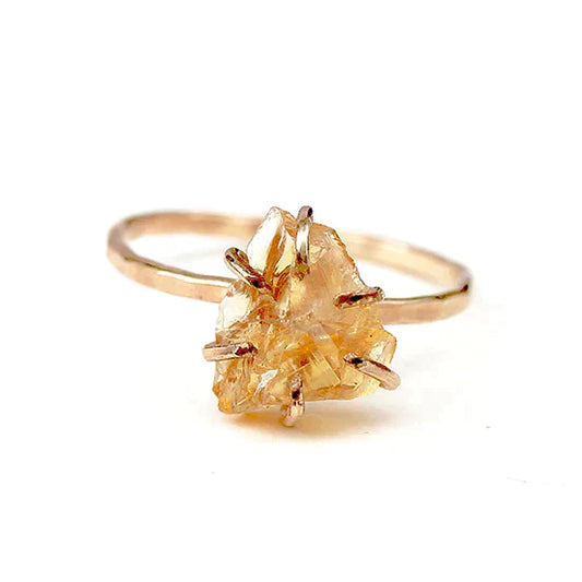 Raw Citrine Stacker Ring - 14k Gold filled by Alana Douvros - Premium Rings at Bling Box - Just $124 Shop now at Bling Box Alana Douvros, Everyday, Rings