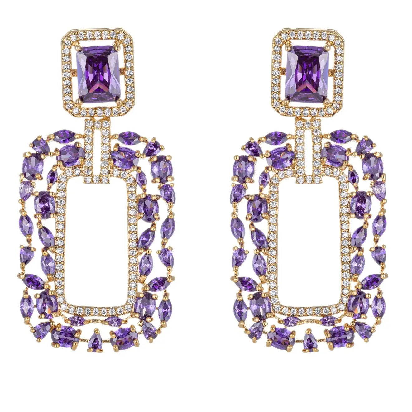 Ivy Purple 18K gold plated Earrings by Eye Candy Los Angeles - Premium Earrings at Bling Box - Just $105 Shop now at Bling Box Bling, Earrings, Eye Candy Los Angeles