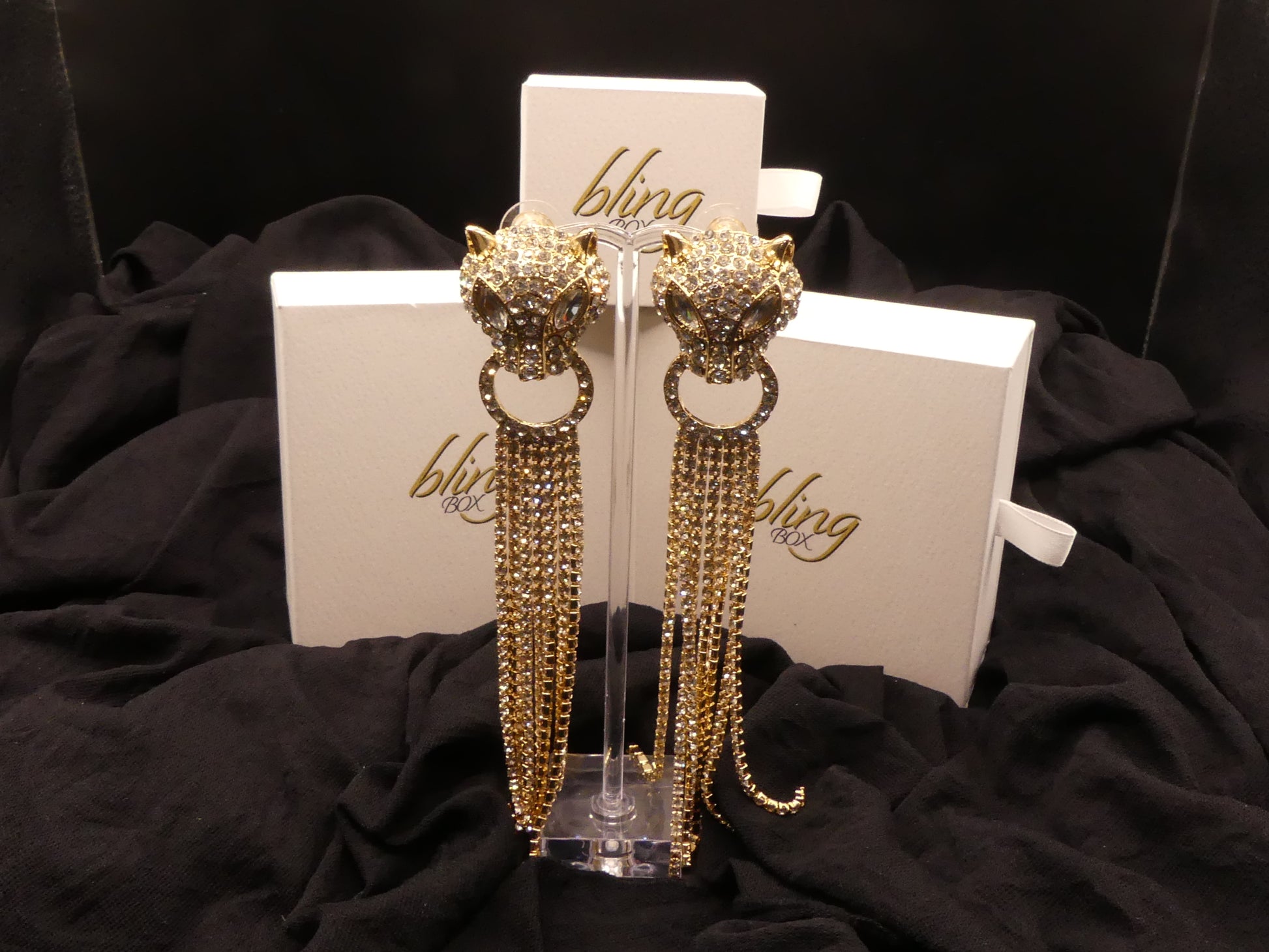 Jaguar Fringe Drop Earrings by Eye Candy Los Angeles - Premium Earrings at Bling Box - Just $85 Shop now at Bling Box Bling, Earrings, Eye Candy Los Angeles, Statement