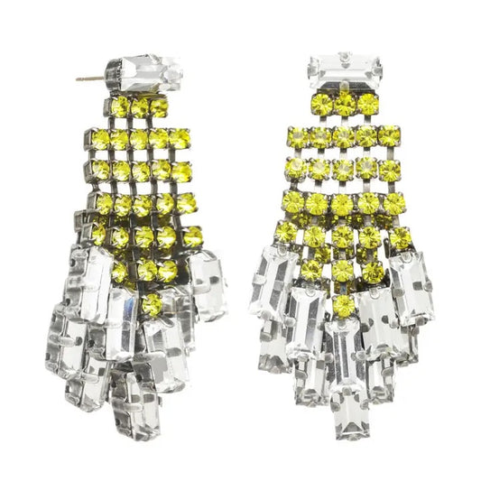 Kayla Yellow and Silver earrings by TOVA - Premium Earrings at Bling Box - Just $160 Shop now at Bling Box Earrings, Statement, TOVA