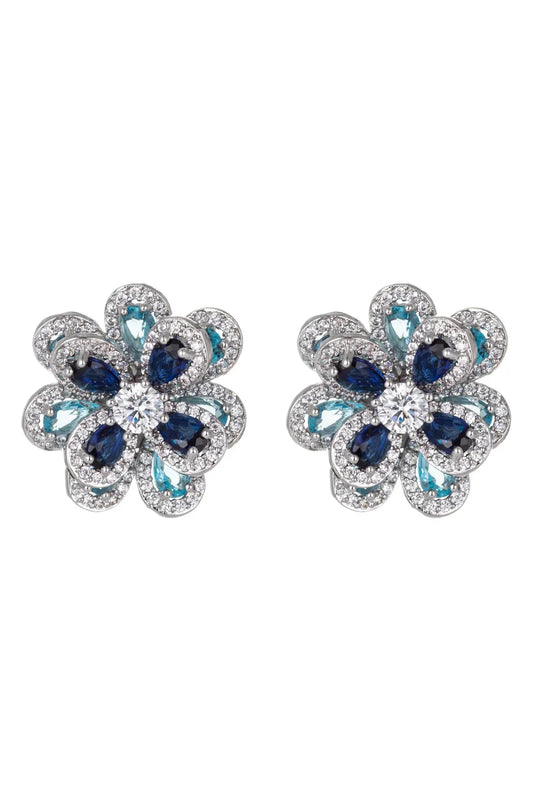 Lizzie Blue Cubic Zirconia Earrings by Eye Candy Los Angeles - Premium Earrings at Bling Box - Just $84 Shop now at Bling Box Bling, Earrings, Eye Candy Los Angeles, Statement