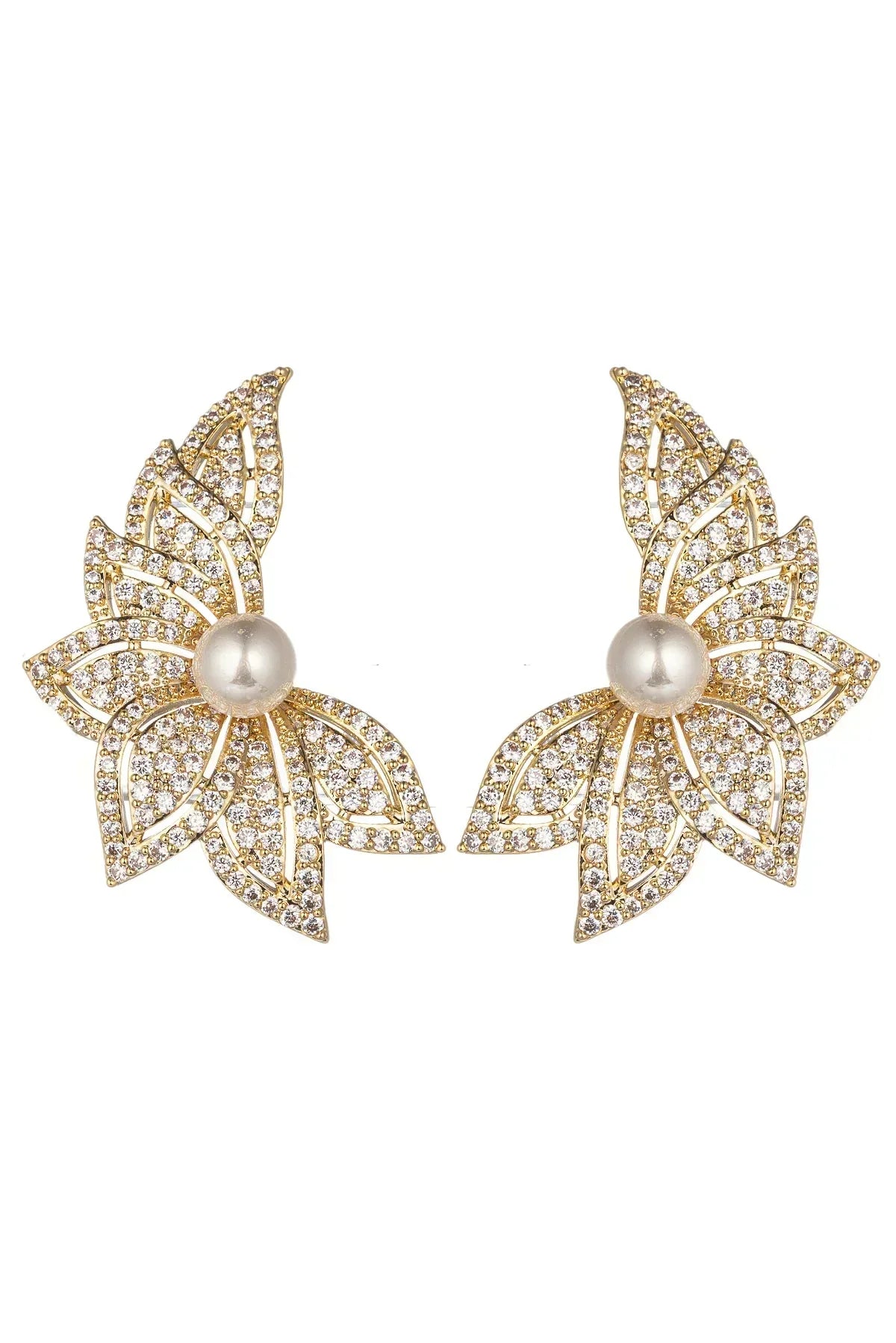 Mia Glass Pearl and Cubic Zirconia Earrings by Eye Candy Los Angeles - Premium Earrings at Bling Box - Just $92 Shop now at Bling Box Bling, Earrings, Eye Candy Los Angeles, Statement