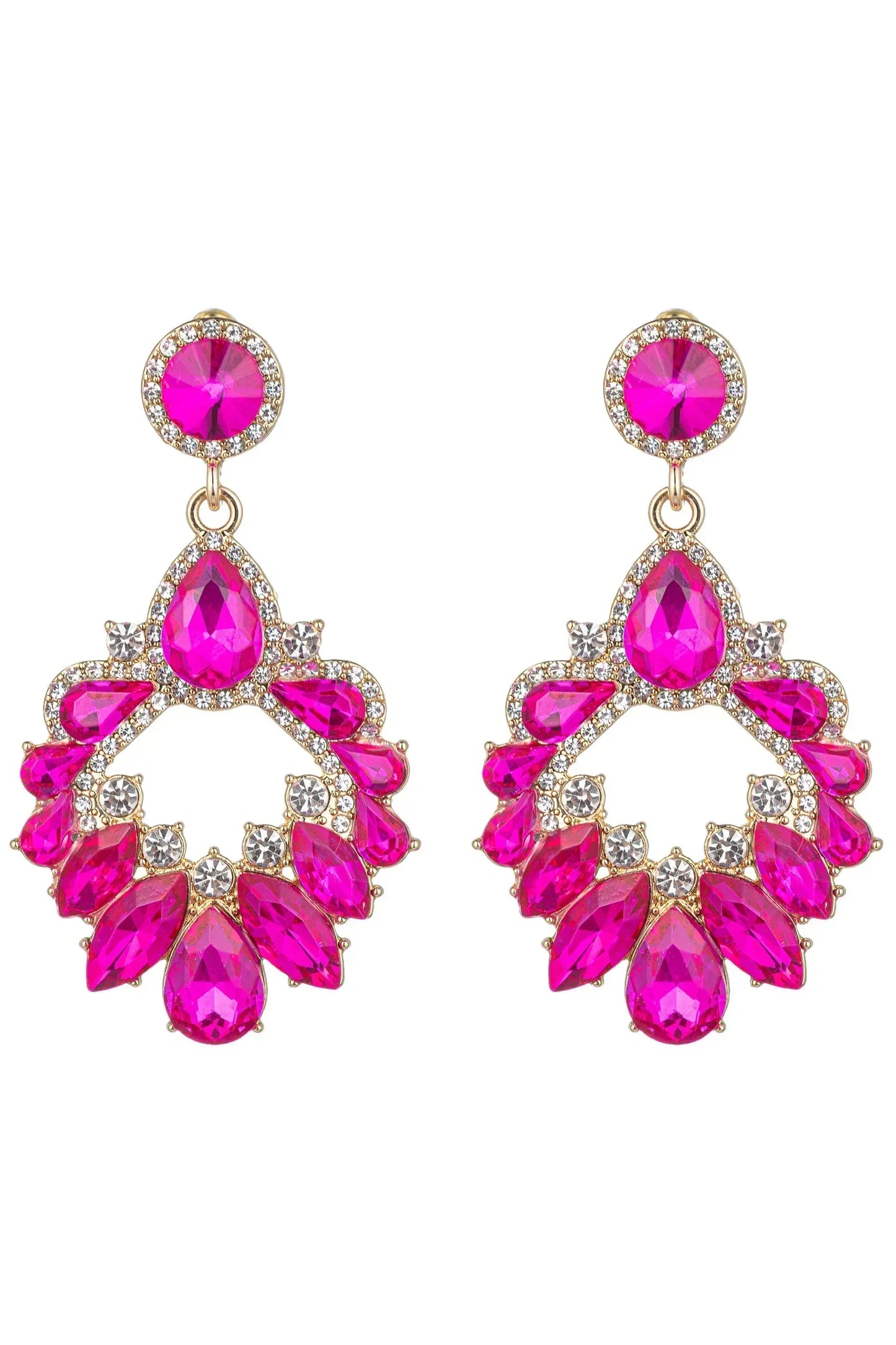 Ari Hot Pink Earrings by Eye Candy Los Angeles - Premium Earrings at Bling Box - Just $68 Shop now at Bling Box Bling, Earrings, Eye Candy Los Angeles, Statement