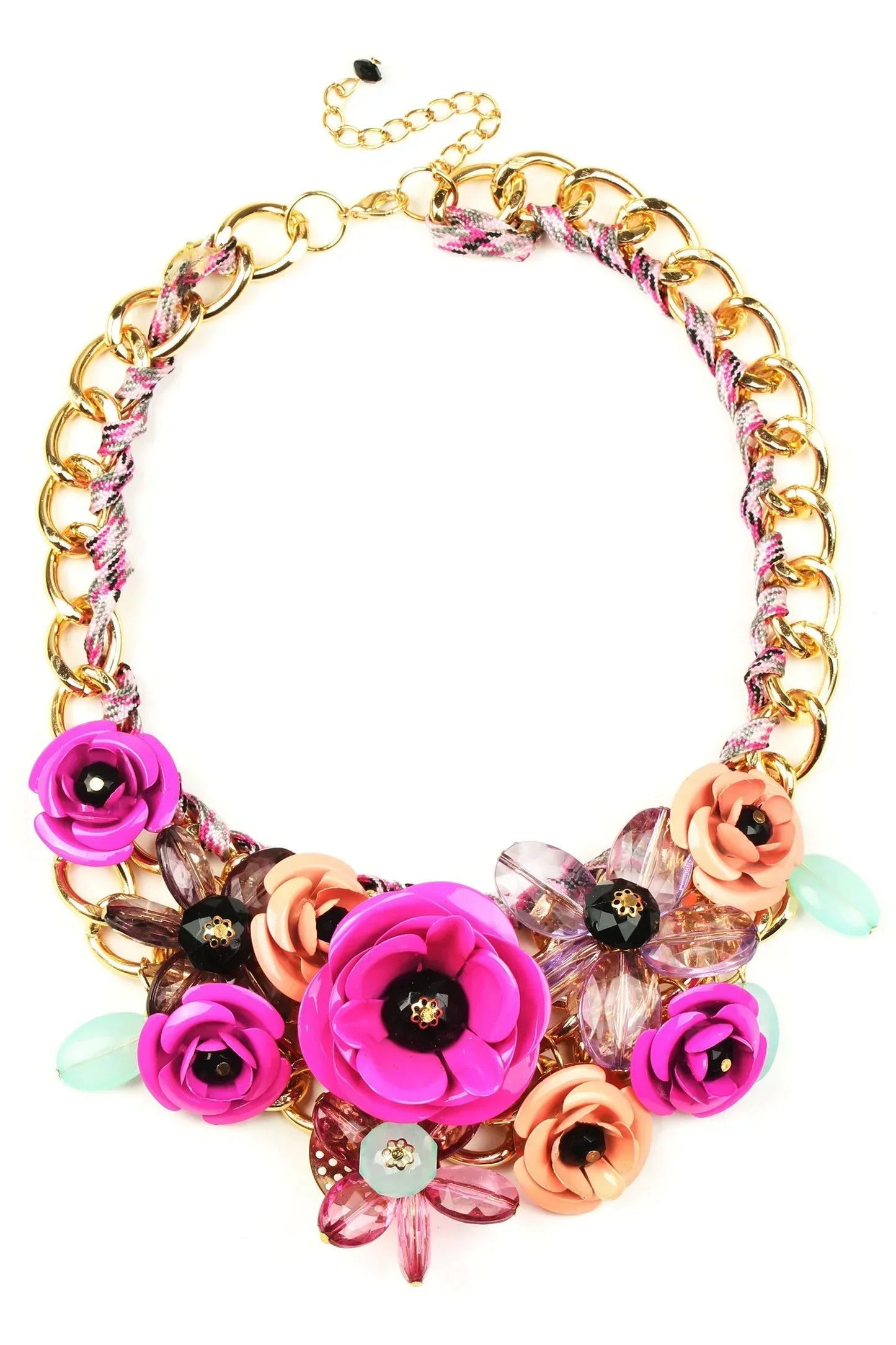 Fuschia Pink Bouquet Necklace by Eye Candy Los Angeles - Premium Necklaces at Bling Box - Just $85 Shop now at Bling Box Eye Candy Los Angeles, Featured, Necklaces, Statement