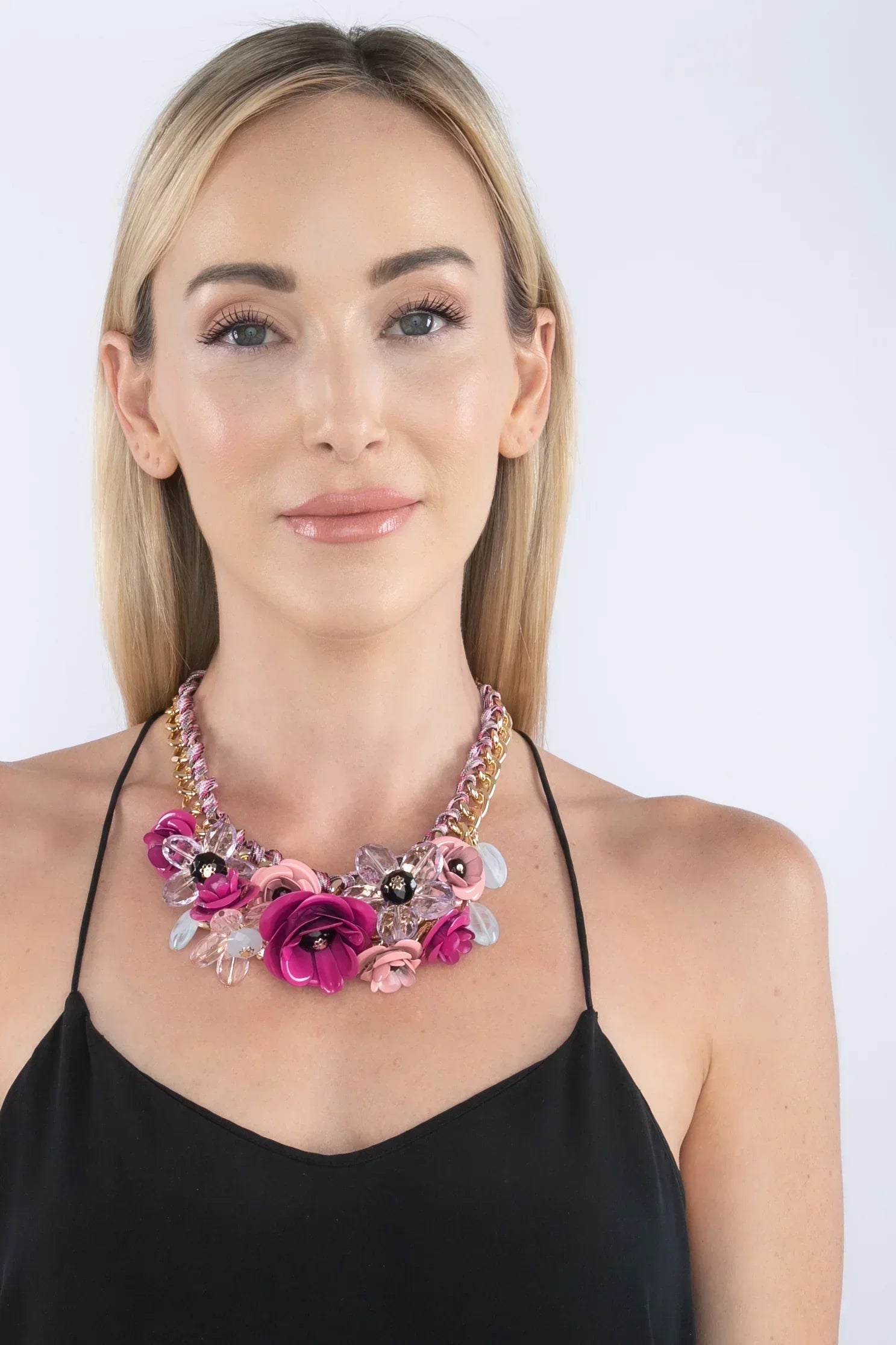 Fuschia Pink Bouquet Necklace by Eye Candy Los Angeles - Premium Necklaces at Bling Box - Just $85 Shop now at Bling Box Eye Candy Los Angeles, Featured, Necklaces, Statement