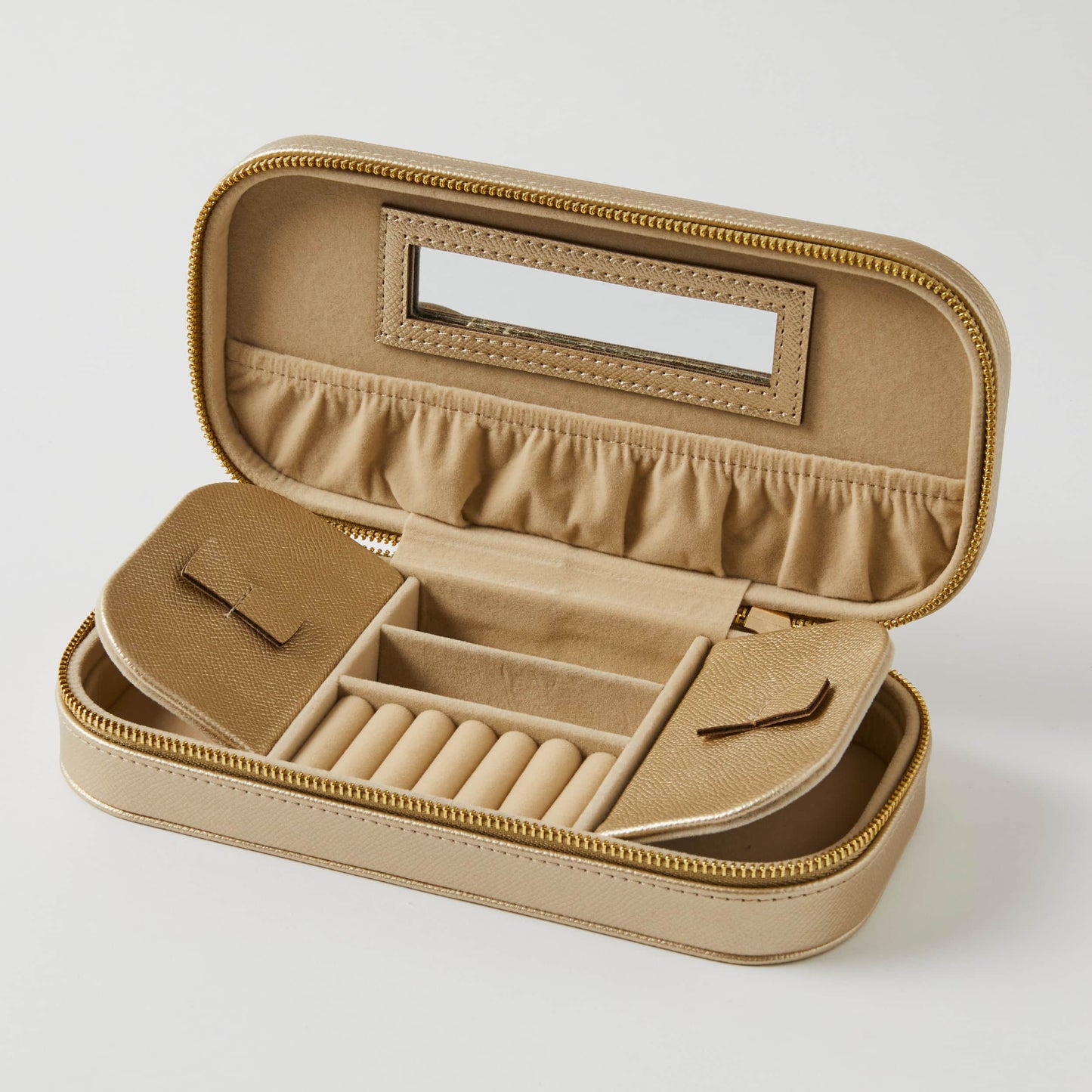 Ambrosia Rectangular Travel Jewellery Case Gold - Premium Jewellery Storage at Bling Box - Just $45 Shop now at Bling Box Storage