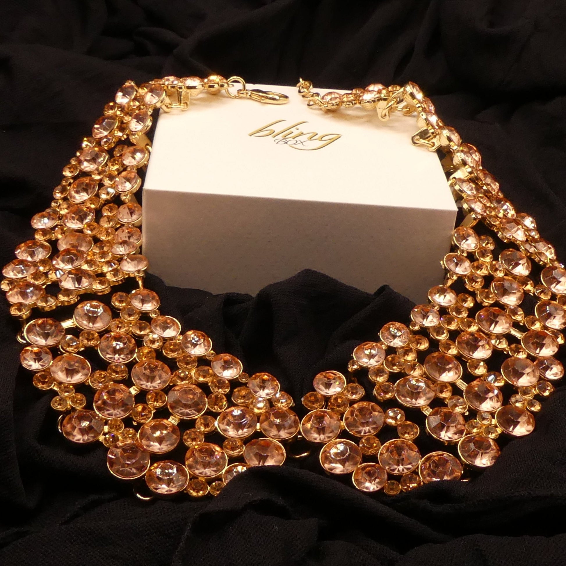 Diana Collar Necklace in Peach by Eye Candy Los Angeles - Premium Necklaces at Bling Box - Just $90 Shop now at Bling Box Bling, Eye Candy Los Angeles, Necklaces, Statement