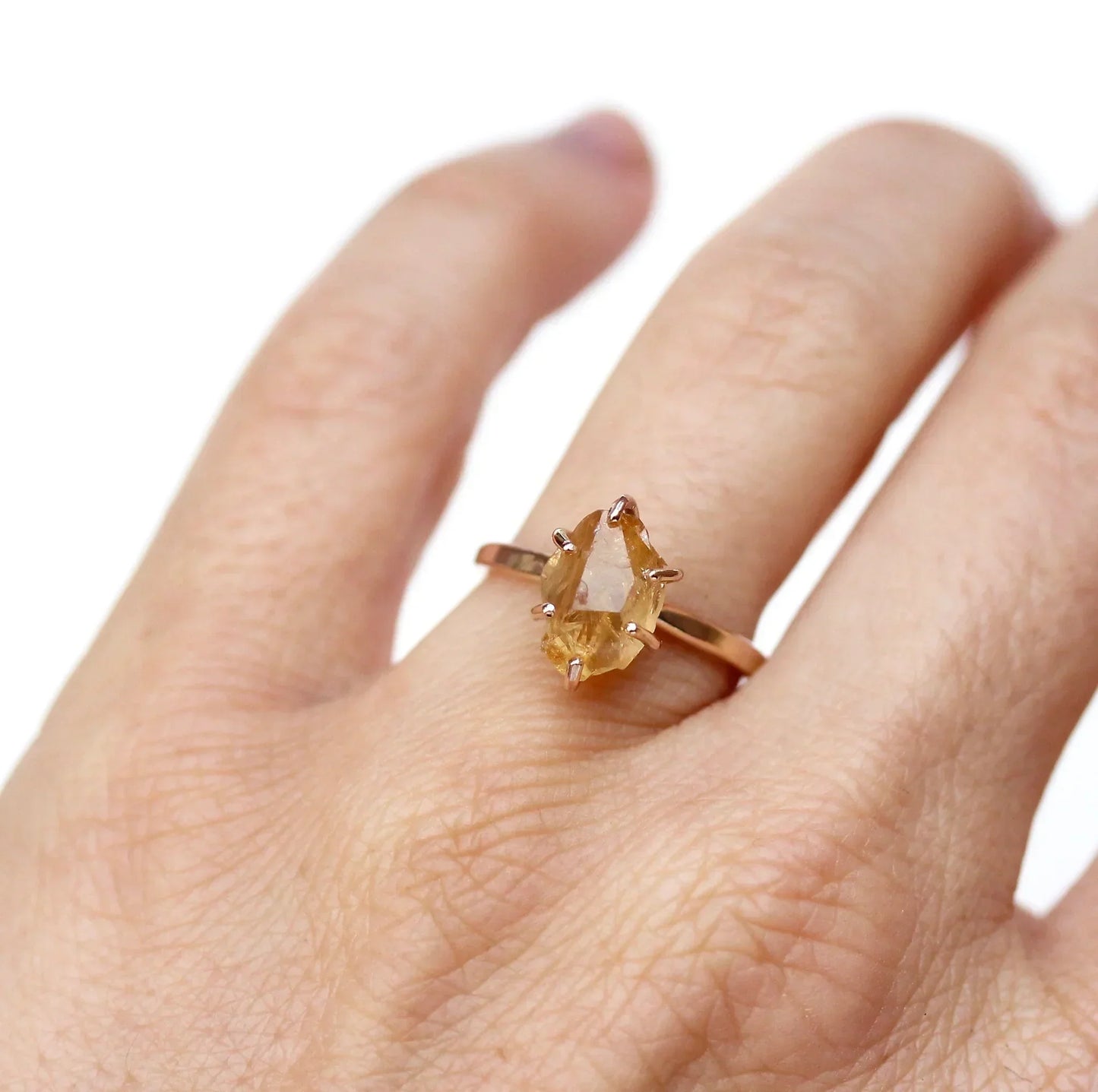 Raw Citrine Stacker Ring - 14k Gold filled by Alana Douvros - Premium Rings at Bling Box - Just $124 Shop now at Bling Box Alana Douvros, Everyday, Rings