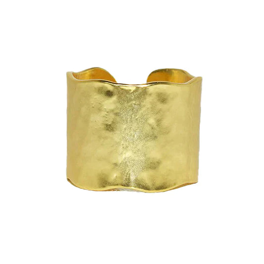 Textured Cigar Band Adjustable Ring - 24k Gold plated by Karine Sultan - Premium Rings at Bling Box - Just $40 Shop now at Bling Box Everyday, Karine Sultan, Rings, Statement