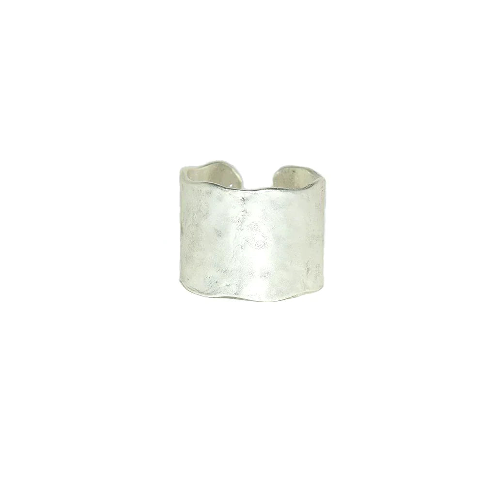 Textured Cigar Band Adjustable Ring - Sterling Silver plated by Karine Sultan - Premium Rings at Bling Box - Just $37 Shop now at Bling Box Everyday, Karine Sultan, Rings, Statement