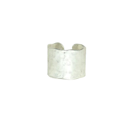 Textured Cigar Band Adjustable Ring - Sterling Silver plated by Karine Sultan - Premium Rings at Bling Box - Just $37 Shop now at Bling Box Everyday, Karine Sultan, Rings, Statement