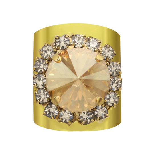Jacci Adjustable Golden Lustre Ring by TOVA - Premium Ring at Bling Box - Just $79 Shop now at Bling Box Bling, Rings, Statement, TOVA