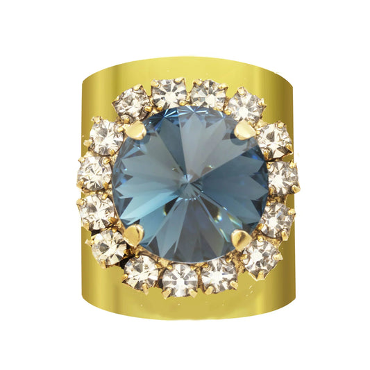 Jacci Adjustable Blue Lustre Ring by TOVA - Premium Rings at Bling Box - Just $79 Shop now at Bling Box Bling, Rings, Statement, TOVA