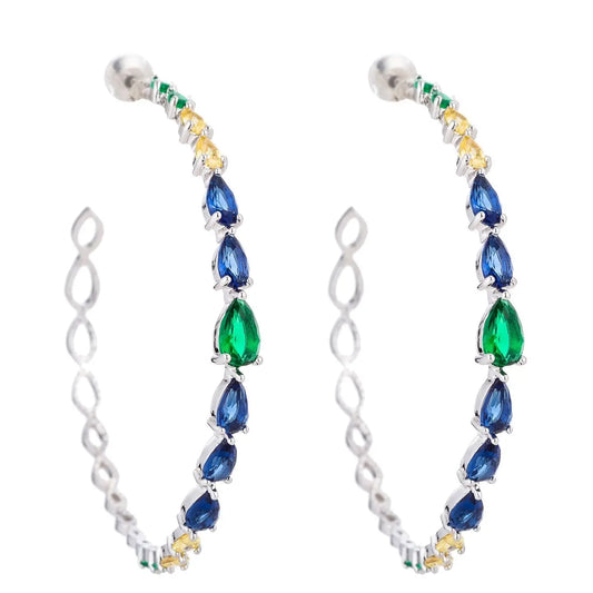 Veena CZ coloured hoops by Eye Candy Los Angeles - Premium Earrings at Bling Box - Just $47 Shop now at Bling Box Bling, Earrings, Eye Candy Los Angeles