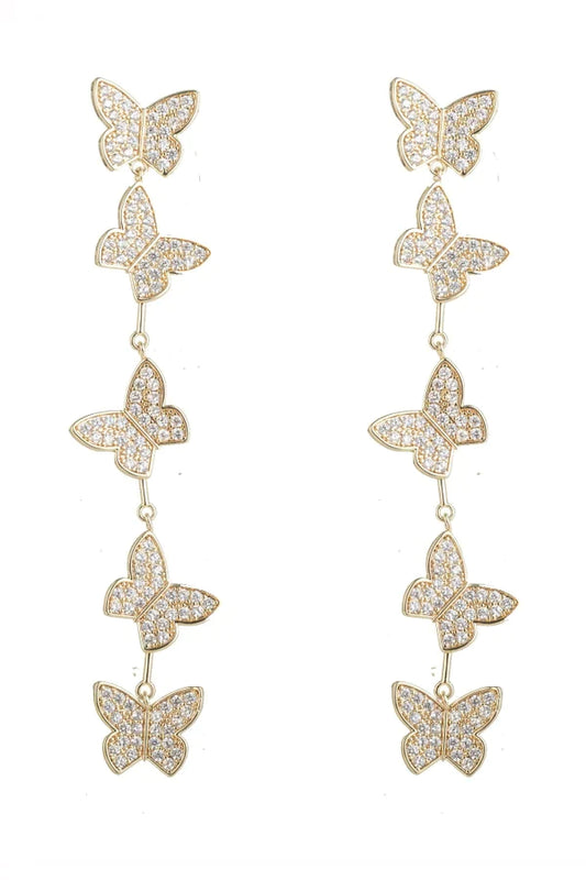 Butterfly Drop Earrings 18k Gold plated by Eye Candy Los Angeles - Premium Necklaces at Bling Box - Just $115 Shop now at Bling Box Bling, Earrings, Eye Candy Los Angeles, Statement