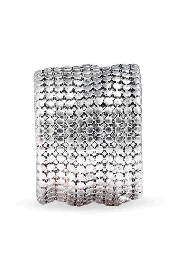 Chainmail Adjustable Ring - Sterling Silver plated by Karine Sultan - Premium Rings at Bling Box - Just $46 Shop now at Bling Box Everyday, Karine Sultan, Rings, Statement